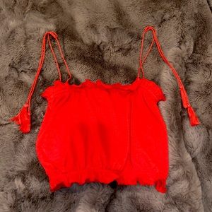 Crop tank tank! Coral colored. NEVER WORN!